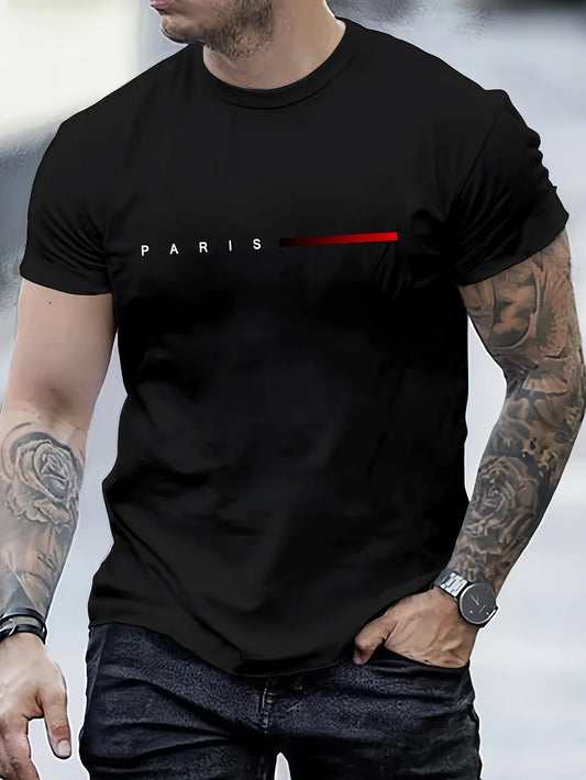 Camiseta Paris, masculina 100% algodão