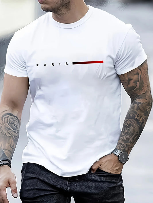 Camiseta Paris, masculina 100% algodão